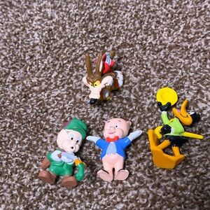 Lot 4 Vintage Looney Tunes PVC Figures Applause 1988-1990 Wile E. Coyote Porky